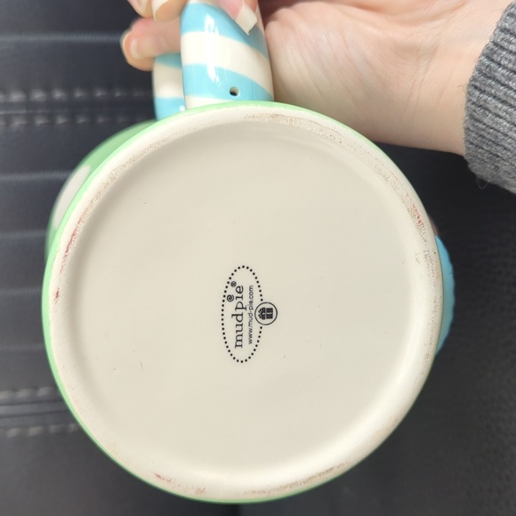 Cupcake Mug with Blue and Green Design - Picture 3 of 4